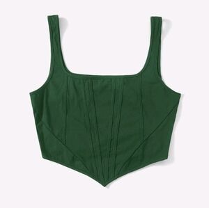 Dark Green Corset Style Crop Top